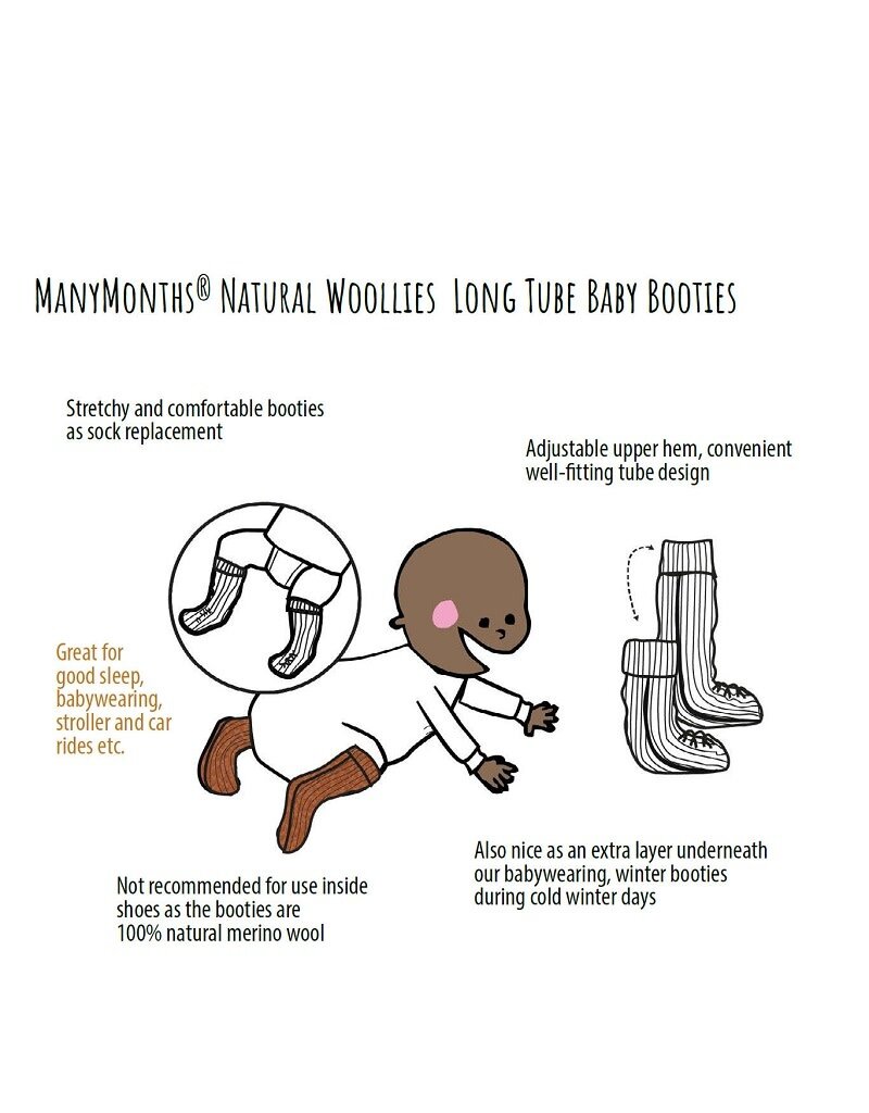 ManyMonths ManyMonths - Long tube baby booties, Dusty grape (0-2j)