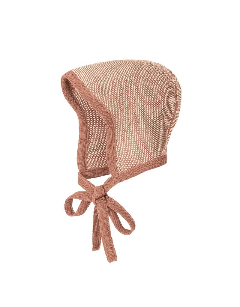 Disana Disana - Knitted bonnet, rosé/natural (0-2j)