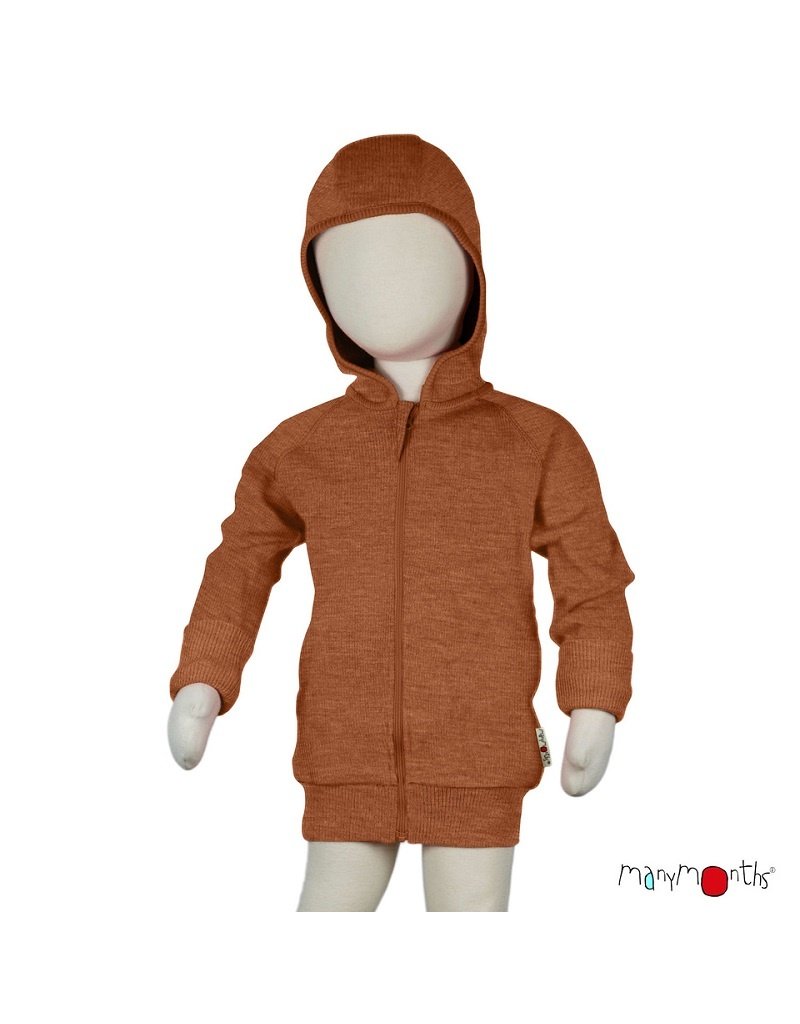 ManyMonths ManyMonths - Hooded Zip Cardigan, Potter's clay (3-16j)