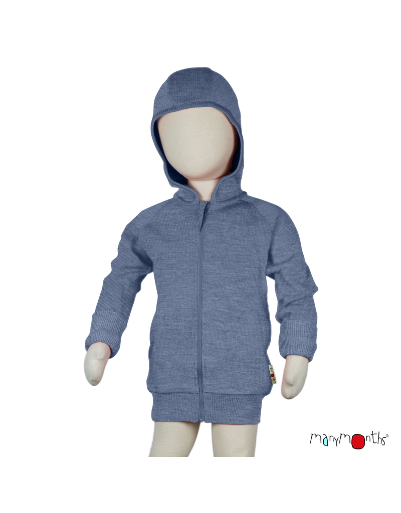 ManyMonths ManyMonths - Hooded Zip Cardigan, Blue mist (3-16j)