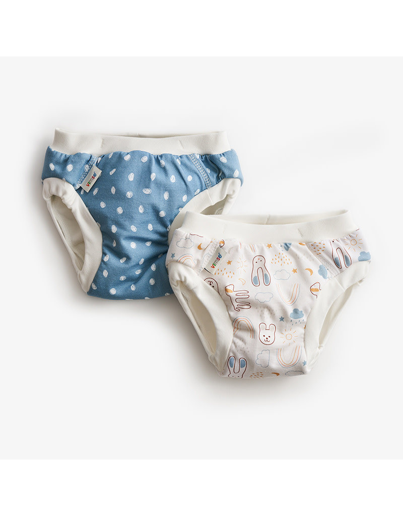 Vimse Vimse - Training pants, Blue Dots/White Teddy, 2-pack