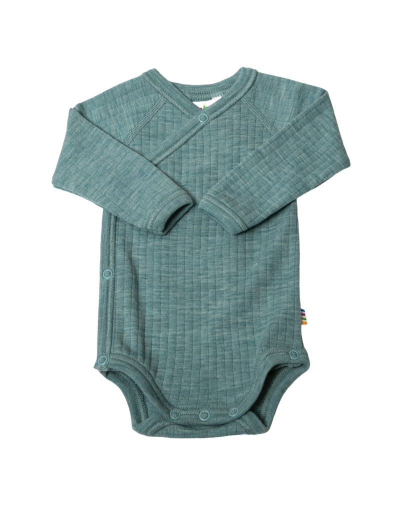 Joha Joha - Wrap-around body, wool, aqua melange (0-2j)