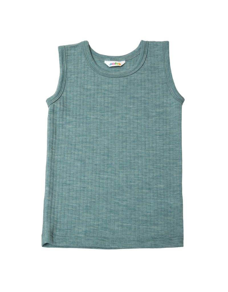 Joha Joha - Undershirt basic, wool, aqua melange (3-16j)