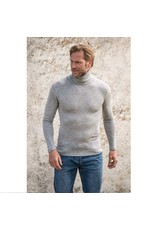 Engel Engel - Men's polo-neck, long sleeved, wool/silk, black