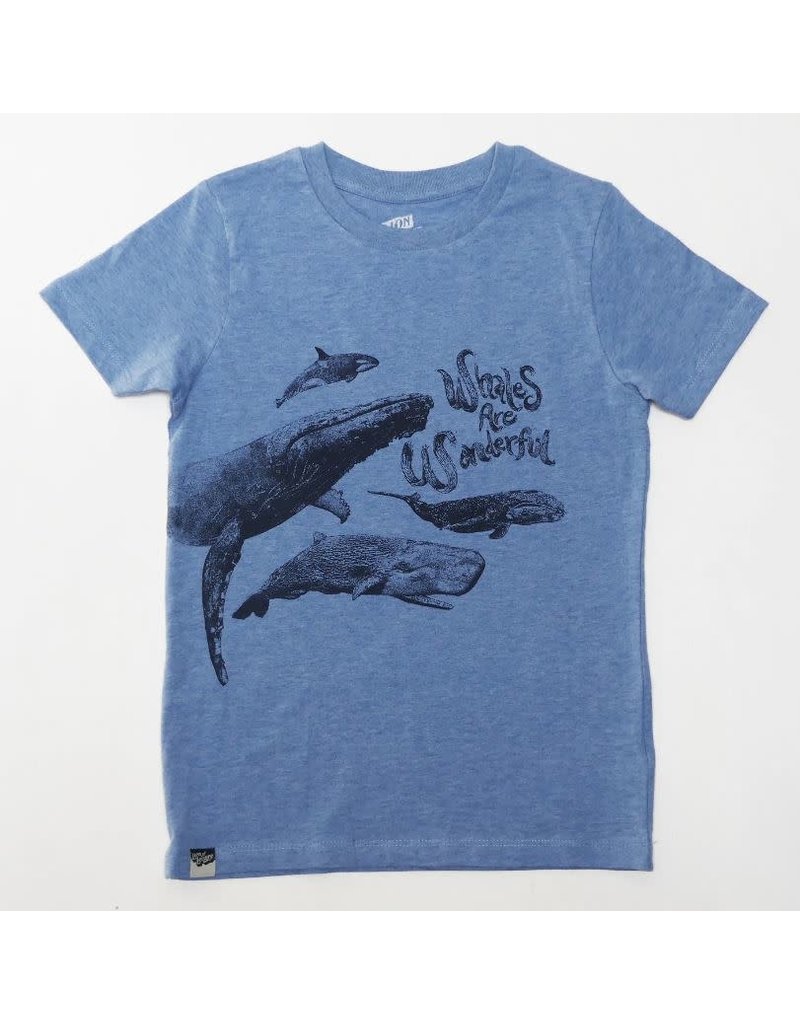 Lion of Leisure Lion of Leisure - T-shirt, whales, blue melange (3-16j)