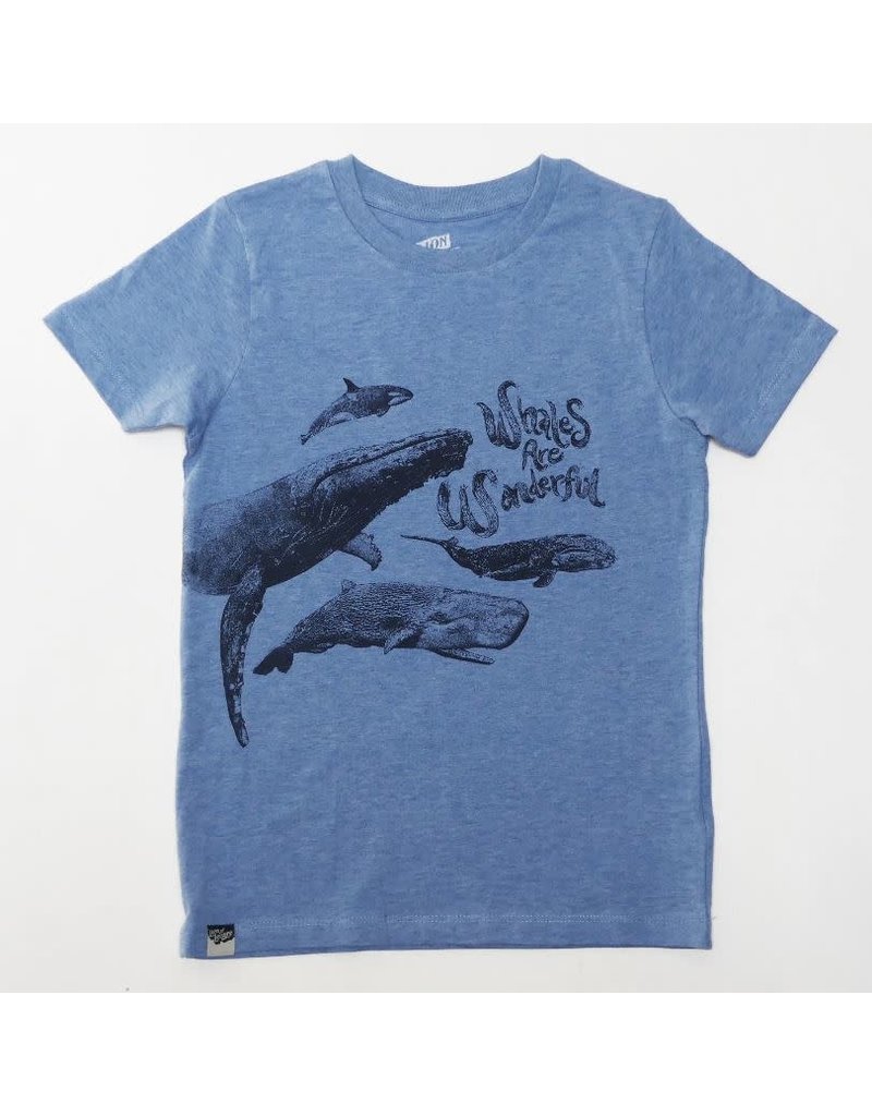 Lion of Leisure Lion of Leisure - T-shirt, whales, blue melange