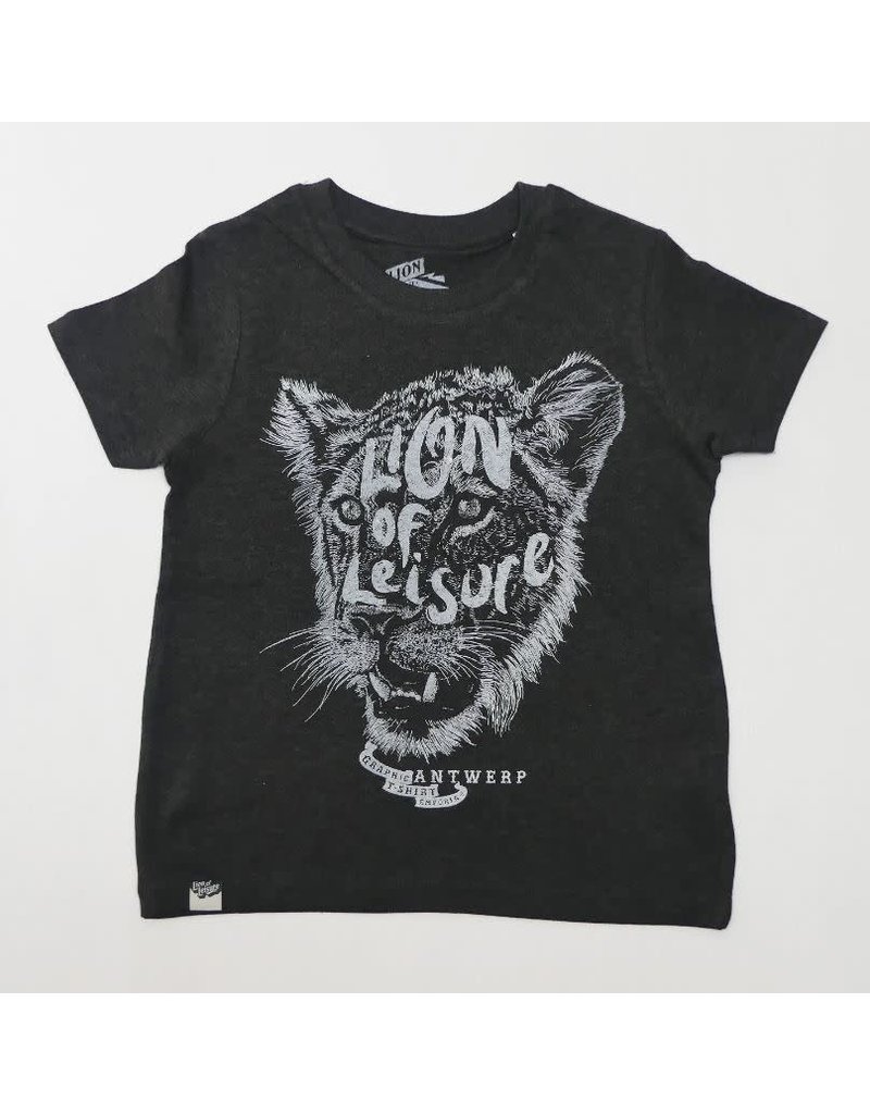 Lion of Leisure Lion of Leisure - T-shirt, logo lion, charcoal