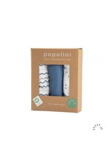 Popolini Popolini - Muslin organic cotton 70x70cm, 3-pack, Starry Sea