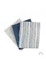 Popolini Popolini - Muslin organic cotton 70x70cm, 3-pack, Starry Sea