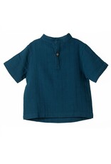 Organic by Feldman Organic by Feldman - Muslin short sleeve shirt, Petrol-blue (3-10j)