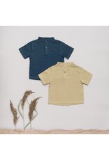 Organic by Feldman Organic by Feldman - Muslin short sleeve shirt, Petrol-blue (3-10j)