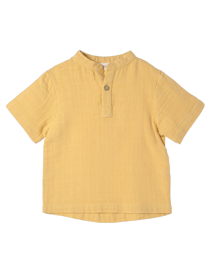 Organic by Feldman Organic by Feldman - Muslin short sleeve shirt, Ochre (3-10j)