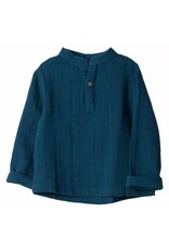 Organic by Feldman Organic by Feldman - Muslin long sleeve shirt, Petrol-blue (3-10j)