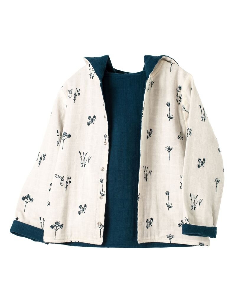 Organic by Feldman Organic by Feldman - Muslin cardigan reversible, plants delight (3-8j)