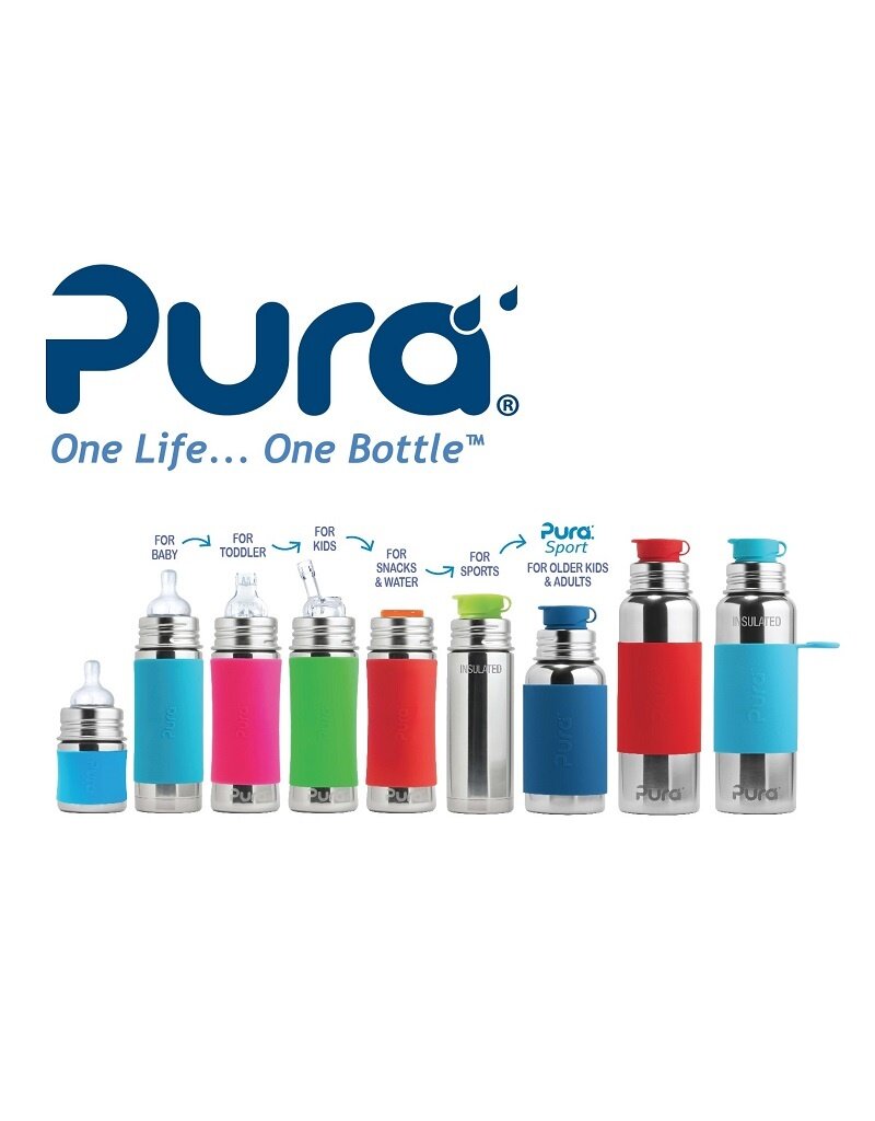 Pura Pura - Sport bottle with aqua sleeve, 325ml