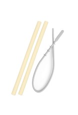 Minikoioi Minikoioi - Flexi straws (2pcs+brush), Yellow