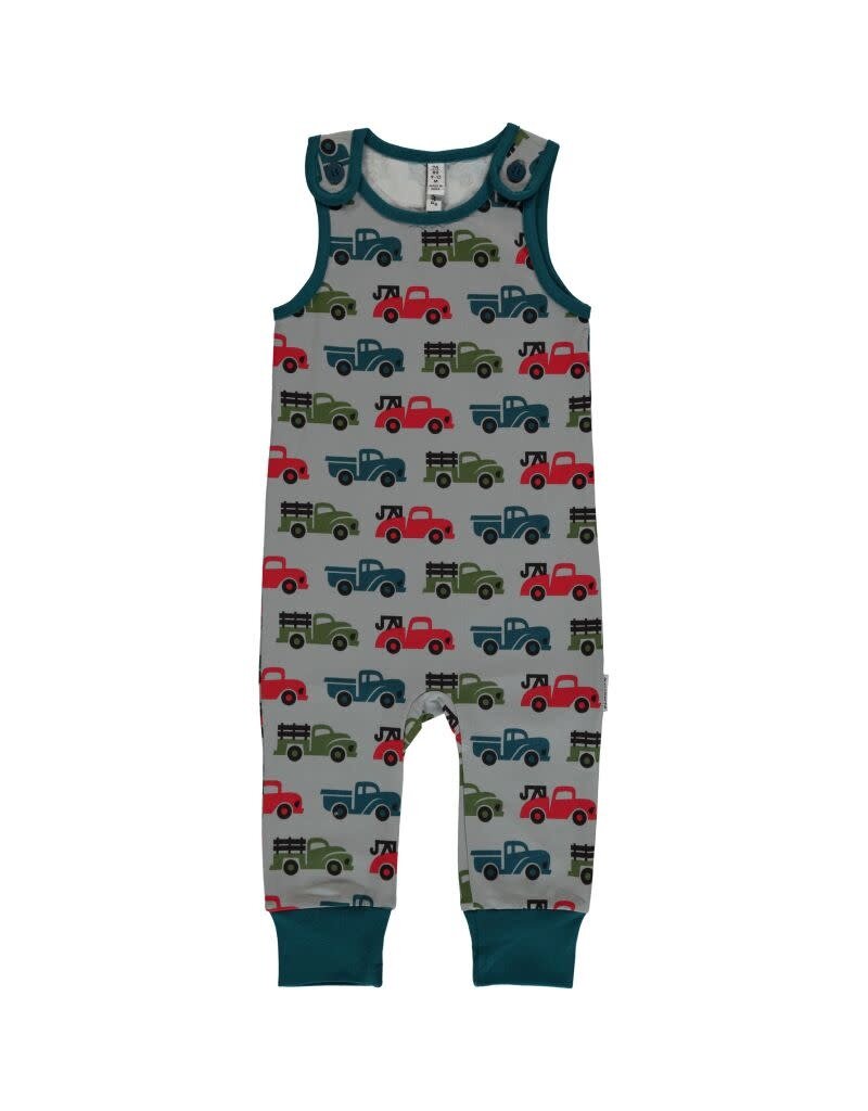 Maxomorra Maxomorra - playsuit truck, grey (0-2j)