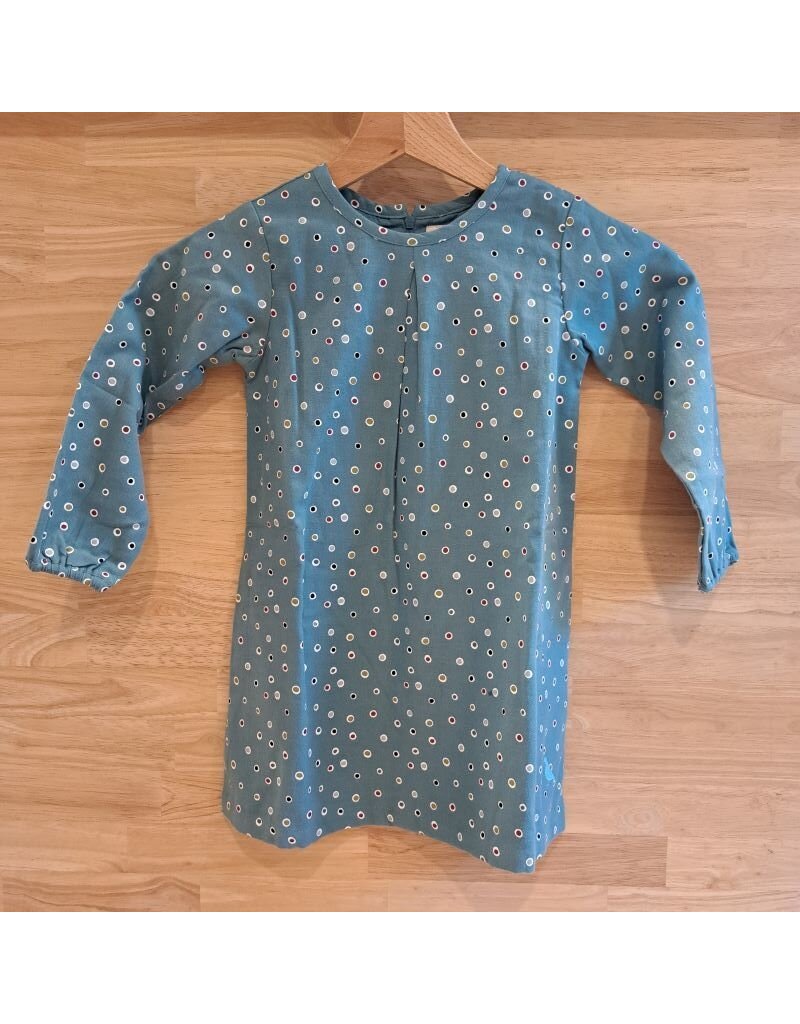 Pigeon Pigeon - tunic dress, spots on blue (0-2j)