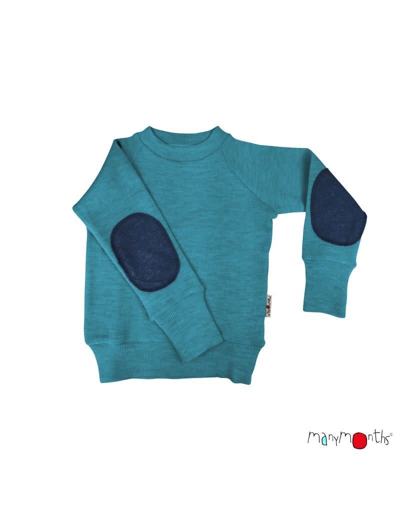 ManyMonths ManyMonths - Pullover with elbow patches, Sea Grotto (3-16j)