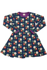 Maxomorra Maxomorra - Dress Circle LS, Flowers (3-10j)