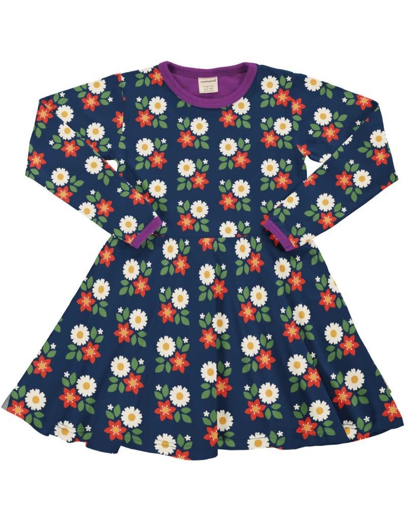 Maxomorra Maxomorra - Dress Circle LS, Flowers (3-10j)