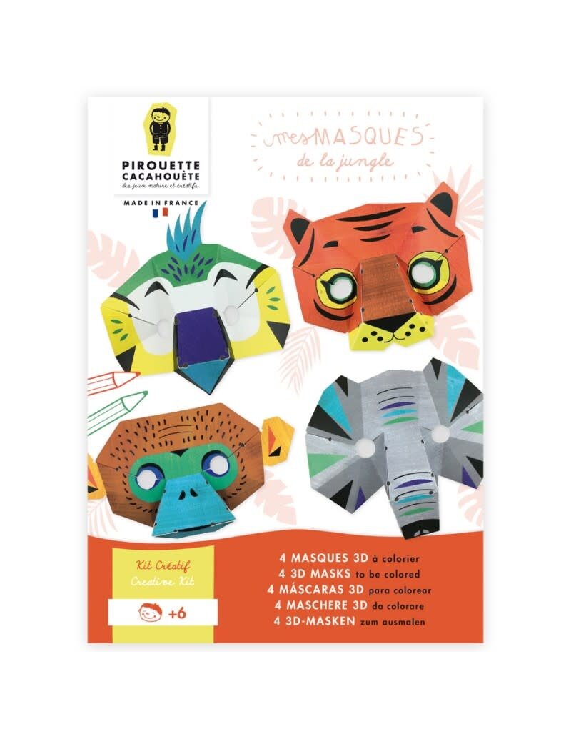 Pirouette Cacahouète Pirouette Cacahouete - Mes Masques de la jungle, 4pcs