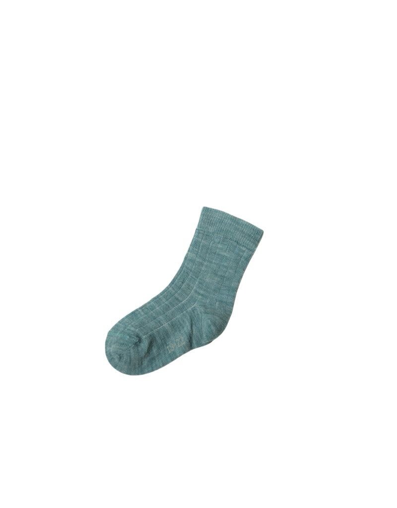 Joha Joha - Wool rib socks, aqua melange