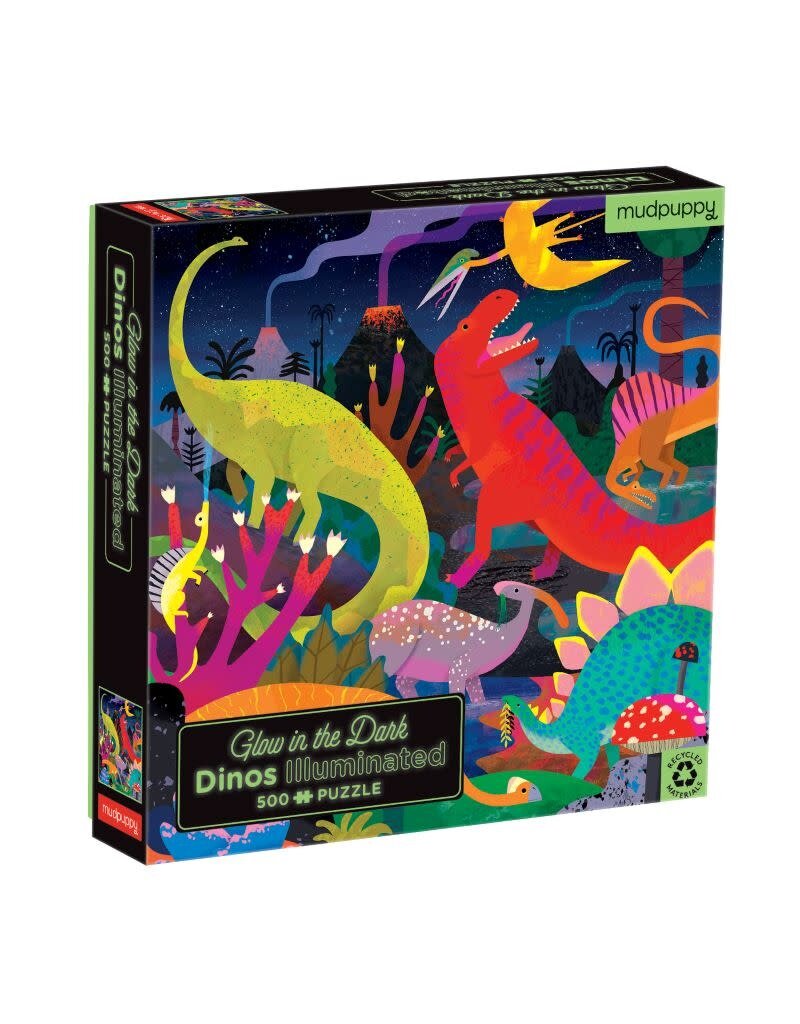 Mudpuppy Mudpuppy - Glow in the dark puzzle, Dinos illuminated, 500 stukken