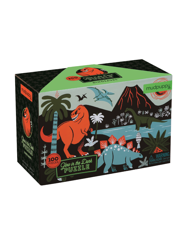 Mudpuppy Mudpuppy - Glow in the dark puzzle, Dinosaurs, 100 stukken