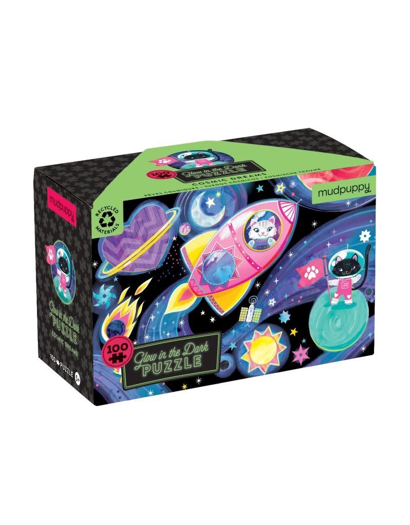 Mudpuppy Mudpuppy - Glow in the dark puzzle, Cosmic Dreams, 100 stukken