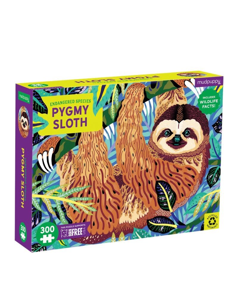 Mudpuppy Mudpuppy - Endangered species puzzle, Pygmy Sloth, 300 stukken