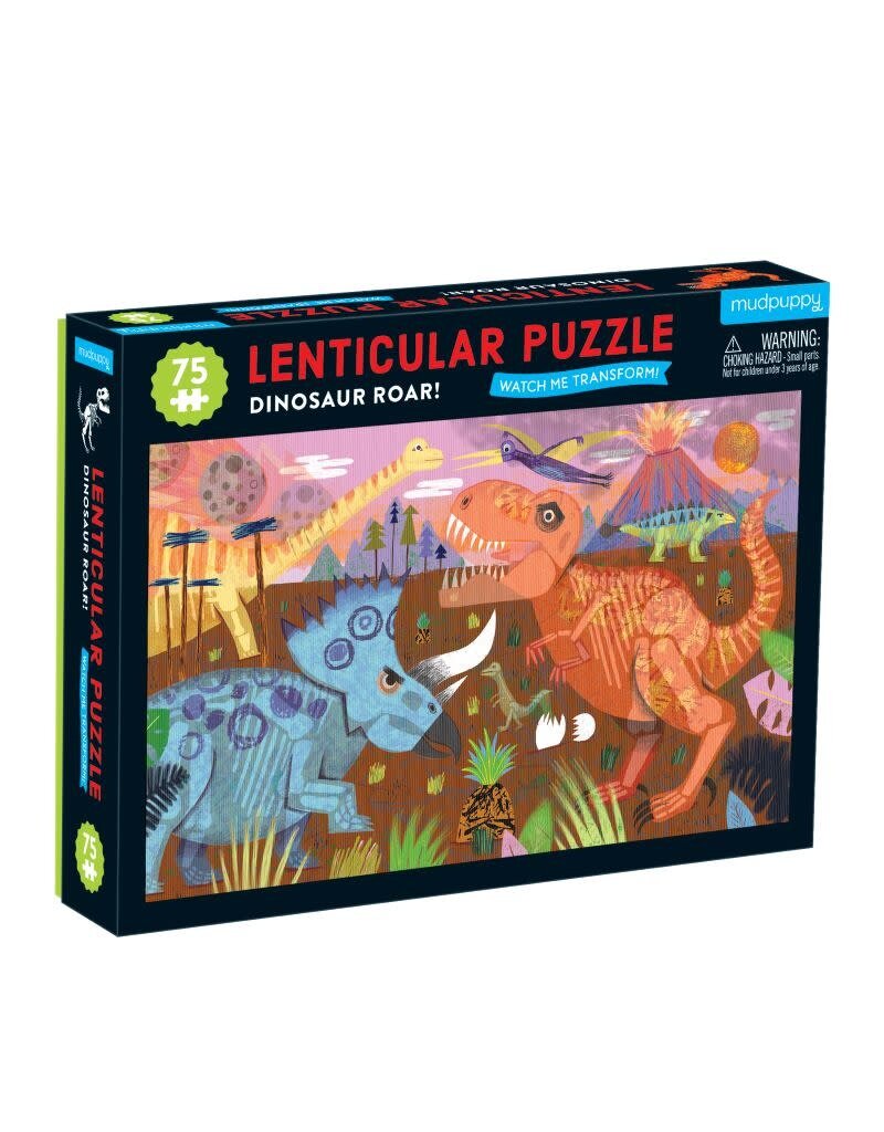 Mudpuppy Mudpuppy - Lenticular Puzzle, Dinosaur Roar, 75 stukken