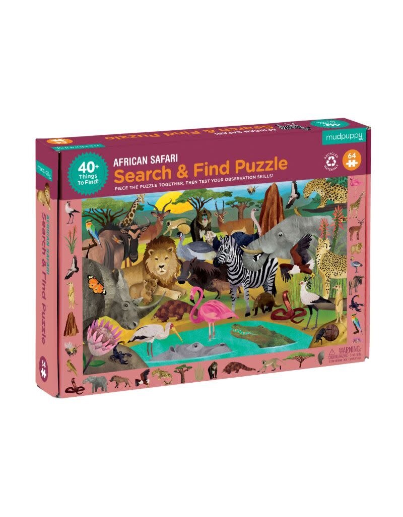 Mudpuppy Mudpuppy - Search & Find puzzle, African safari, 64 stukken