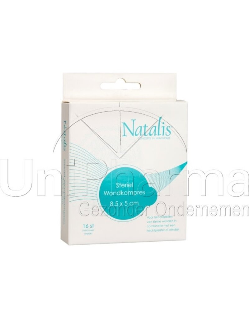 Natalis Natalis - Kraampakket Steriel wondkompres, 8,5x5cm, 16 stuks