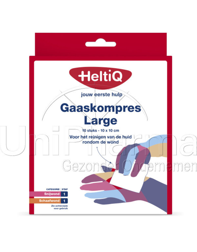 HeltiQ - Kraampakket Gaaskompres, 10x10cm, 10 stuks