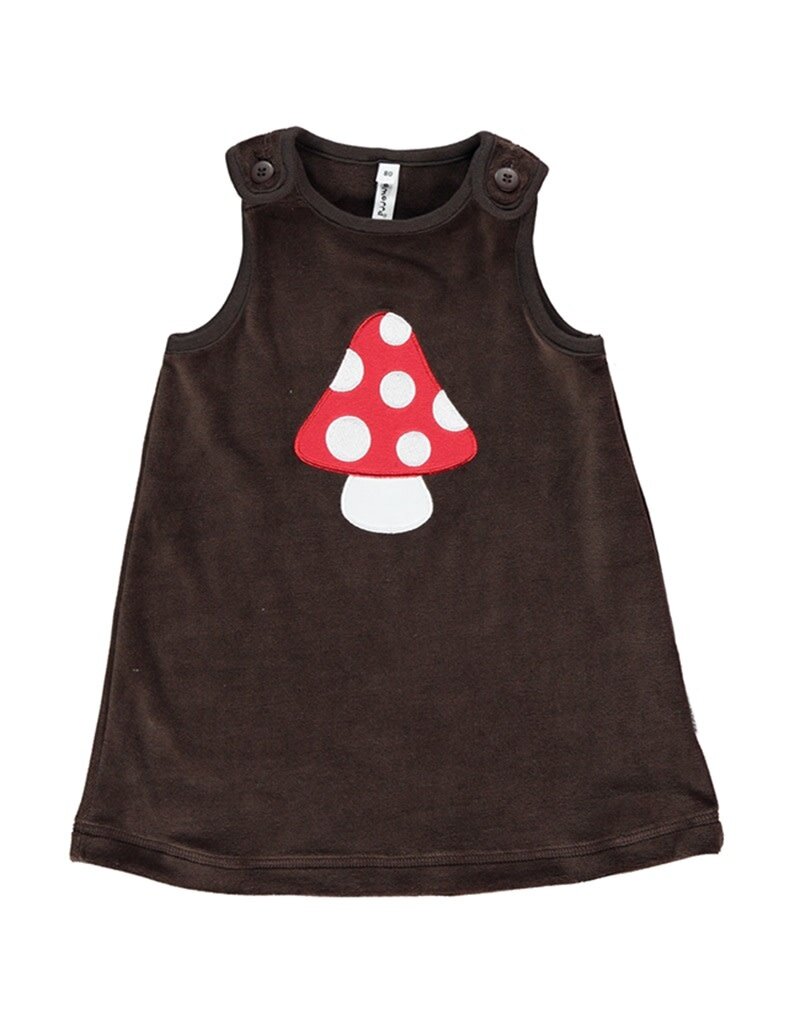 Maxomorra Maxomorra - Dress embroid, mushroom (0-2j)