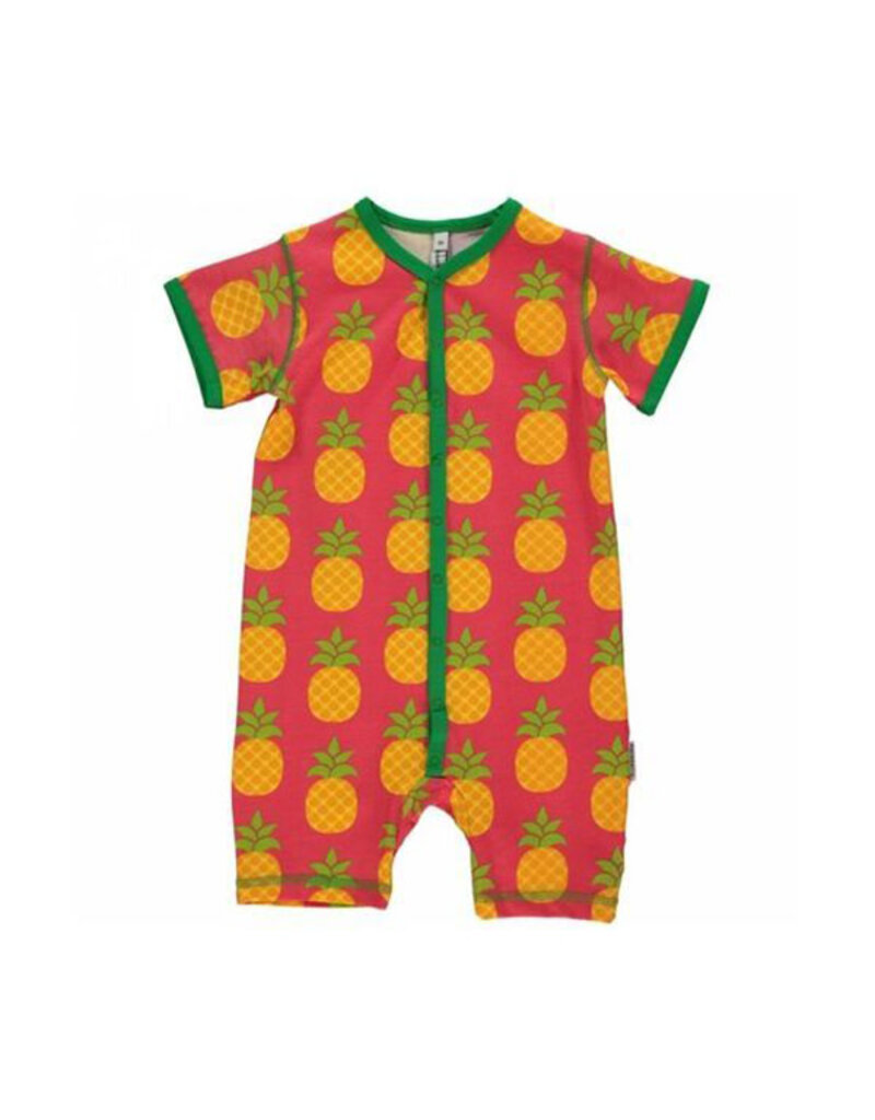 Maxomorra Maxomorra - Rompersuit button ss, pineapple (0-2j)