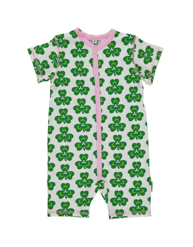 Maxomorra Maxomorra - Rompersuit button ss, clover (0-2j)