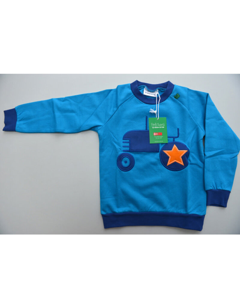 Fred's World - Sweat fashion T boy, jewel blue, tractor (0-2j)