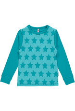 Maxomorra Maxomorra - Top ls, stars turquoise (3-16j)