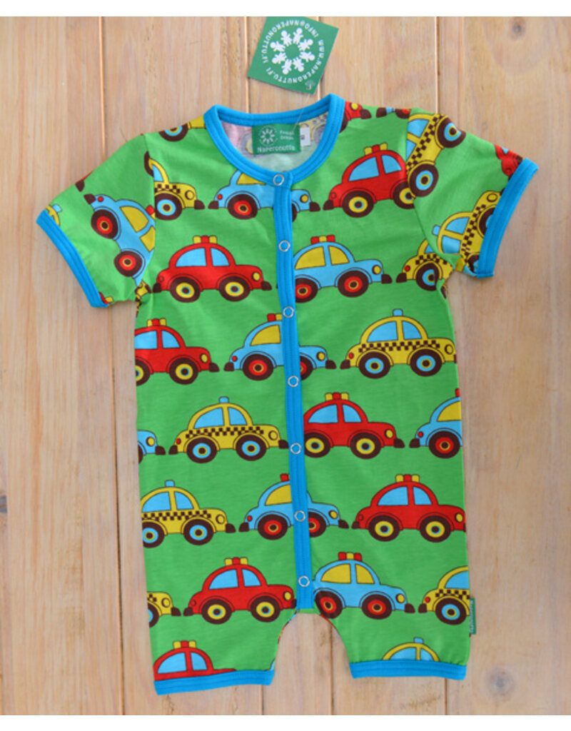 Naperonuttu Naperonuttu - summersuit, appelblauwzeegroen, retro car (0-2j)