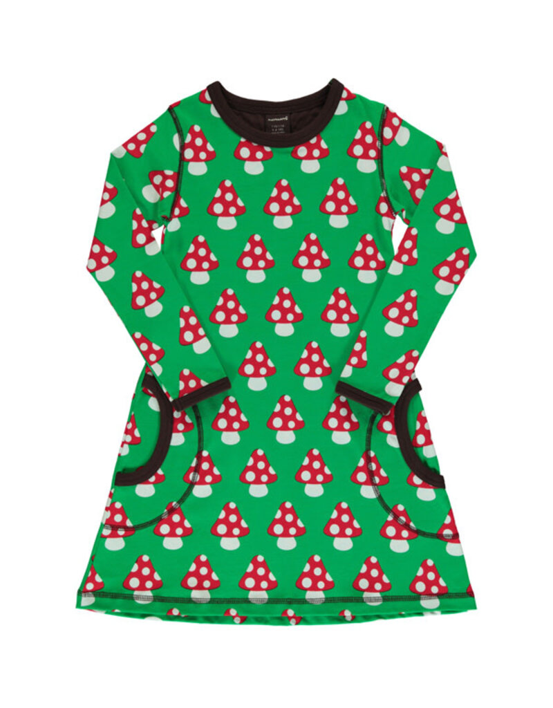 Maxomorra Maxomorra - dress ls classic mushroom (0-2j)