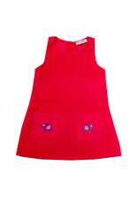 Mini Cirkus Mini Cirkus - Bright rose corduroy dress, elephant (0-2j)