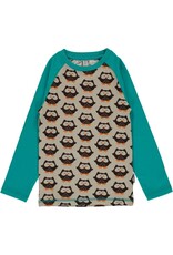 Maxomorra Maxomorra - Top ls slim, owl (0-2j)