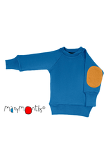 ManyMonths ManyMonths - pullover with elbow patches, mykonos waters w. golden brown patches (3-16j)