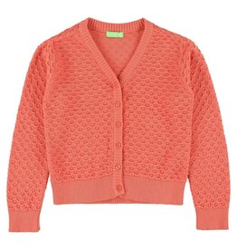 Lily Balou Gebreide gilet, Coral (3-12j)