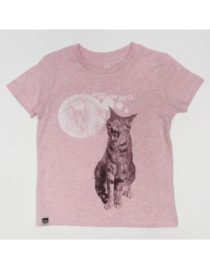 Lion of Leisure Lion of Leisure - T-shirt, cat, pink/cream melange (3-16j)