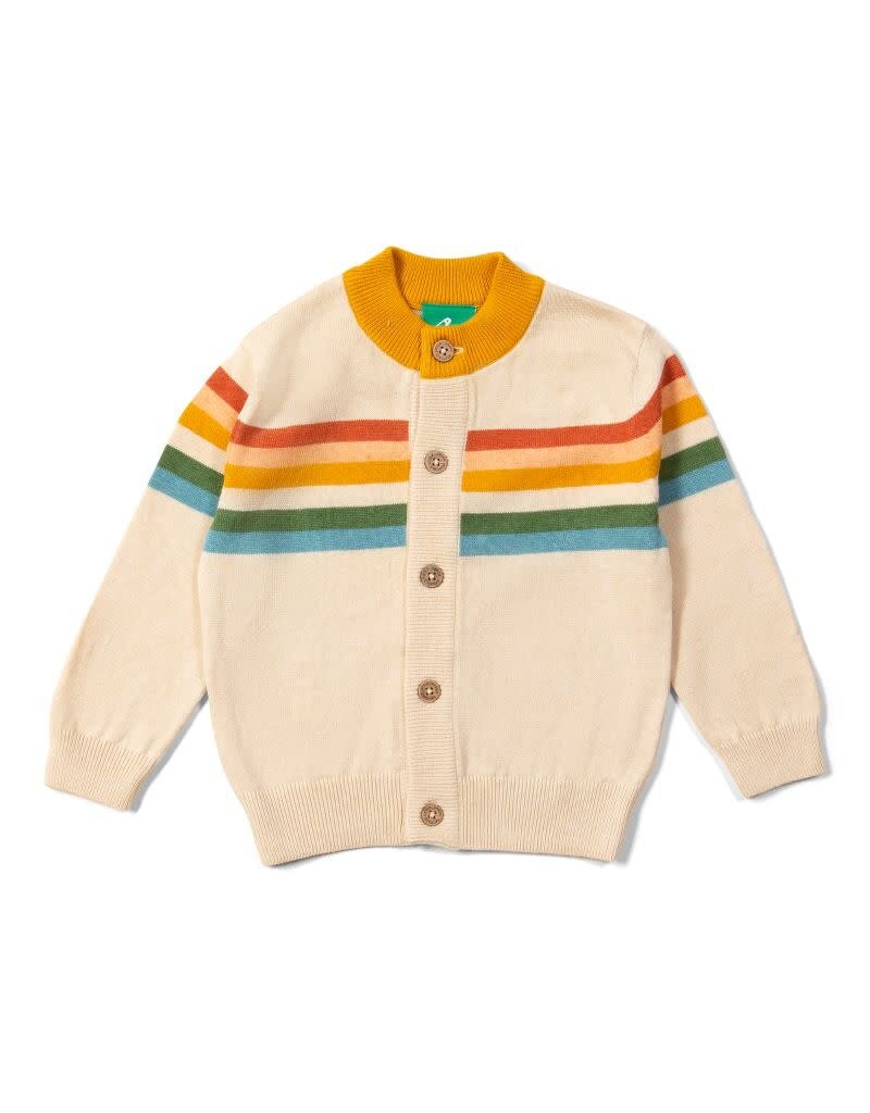 Little Green Radicals Little Green Radicals - From One To Another Rainbow Stripes Knitted Cardigan (0-2j)
