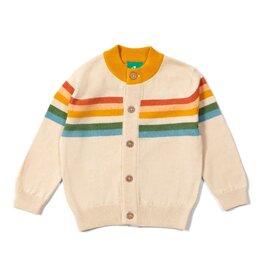 Little Green Radicals Gebreide gilet, Rainbow Stripes (3-8j)