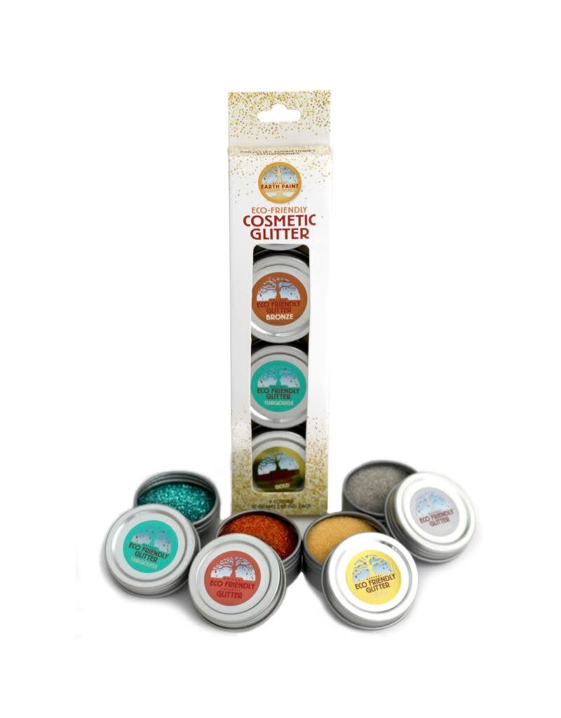 Natural Earth Paint Natural Earth Paint - Eco-friendly cosmetic glitter, 4 stuks